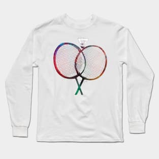 Badminton sport art #badminton Long Sleeve T-Shirt